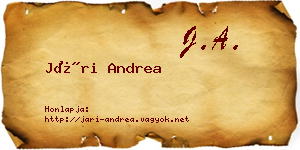 Jári Andrea névjegykártya